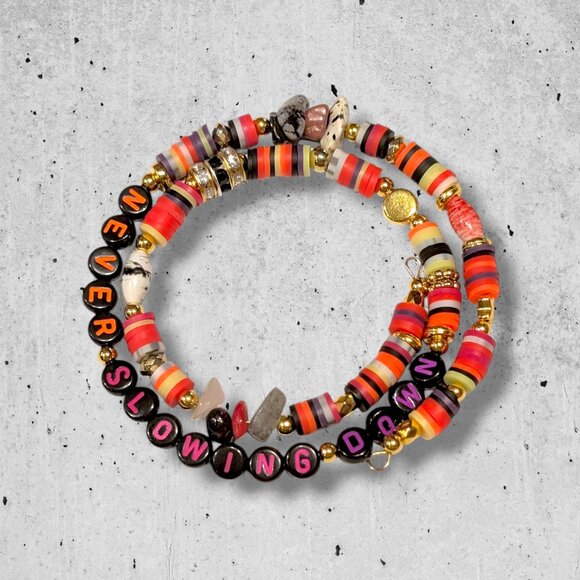 Twenty One Pilots Never Slowing Down RawFear Red Multicolor Beaded Bracelet - Picture 1 of 3